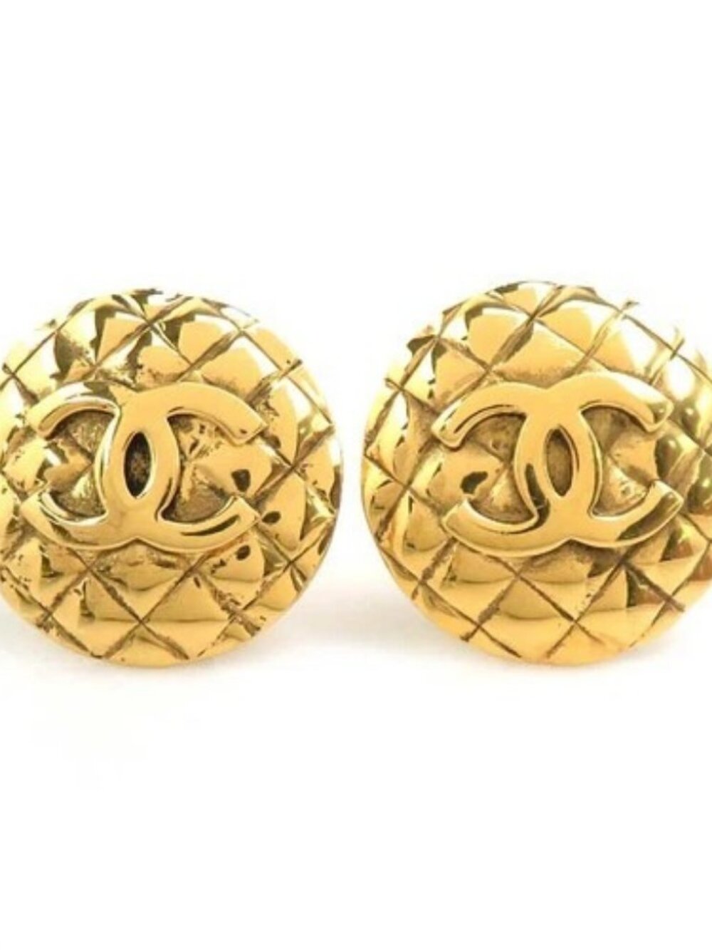 Auth CHANEL CC Logo Clip on Earrings Gold Metal - e61930a
